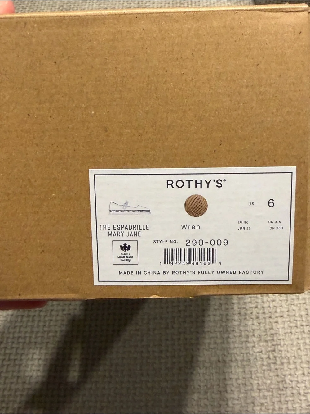 New with box Rothy’s Mary Jane Espadrille